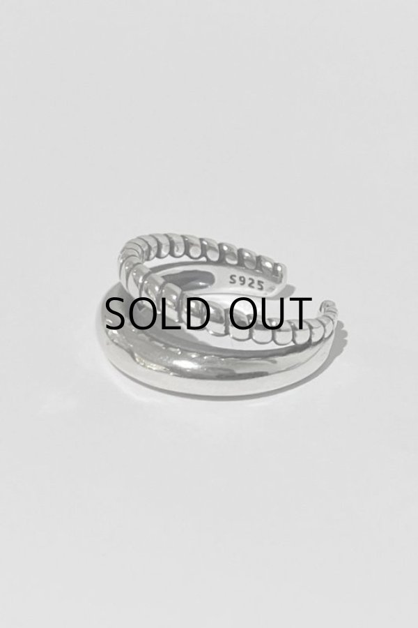 画像2: SILVER925 プランプ&ツイストダブルラインリング (2)