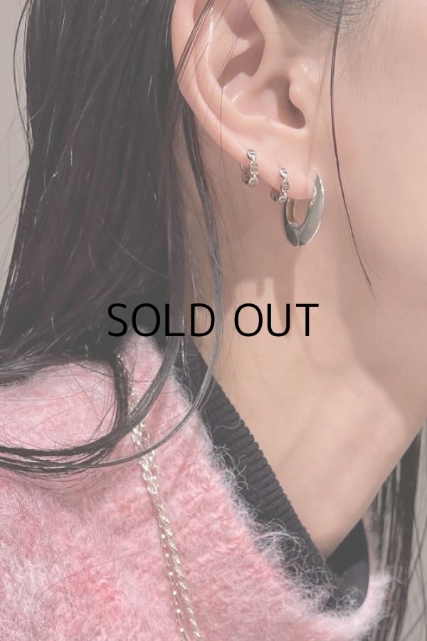 画像1: SILVER925 3mm幅 マリタイムチェーンピアス 10mm径 (1)