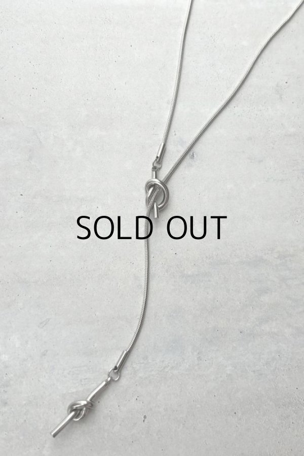 画像5: ステンレス ノットスネークチェーンラリエットネックレス (5)
