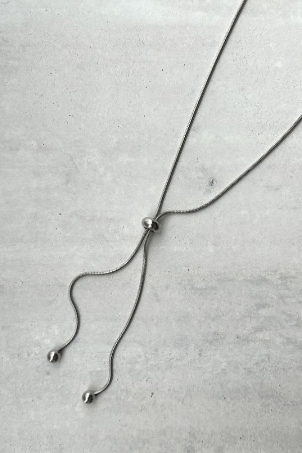 画像4: ステンレス スライドスネークチェーンラリエットネックレス (4)