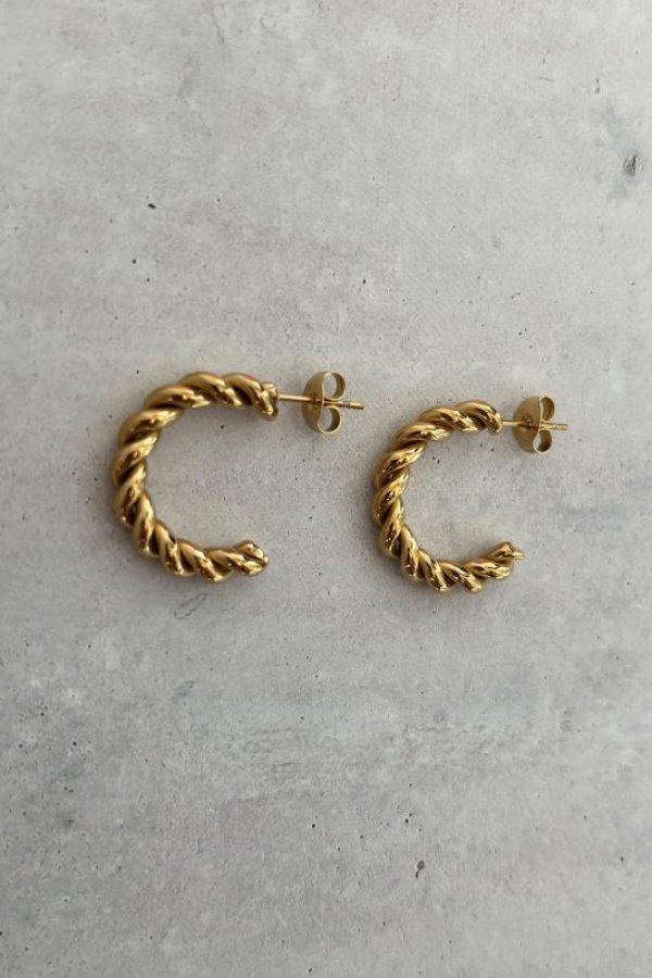 画像8: ▶︎ ステンレス ツイストラインC型フープピアス (8)