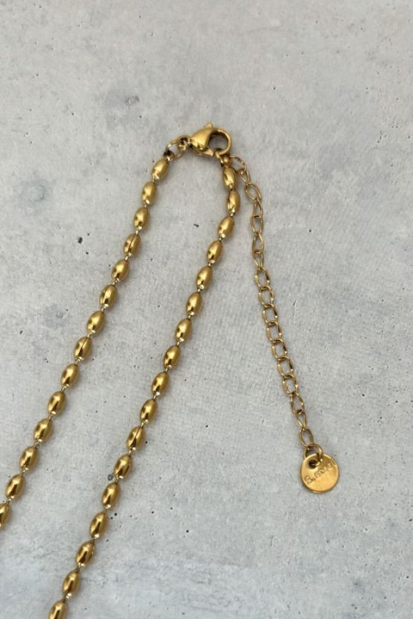 画像7: ステンレス 2.5mm幅 オーバルボールチェーンネックレス (7)