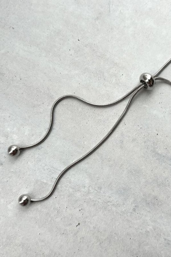 画像5: ステンレス スライドスネークチェーンラリエットネックレス (5)