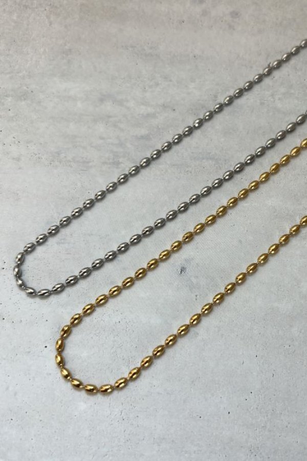 画像10: ステンレス 2.5mm幅 オーバルボールチェーンネックレス (10)