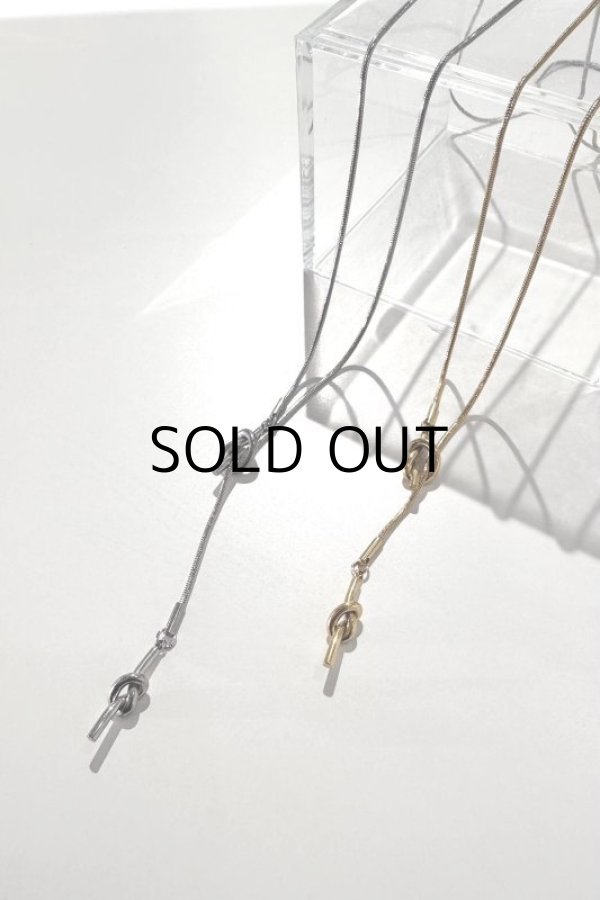 画像4: ステンレス ノットスネークチェーンラリエットネックレス (4)