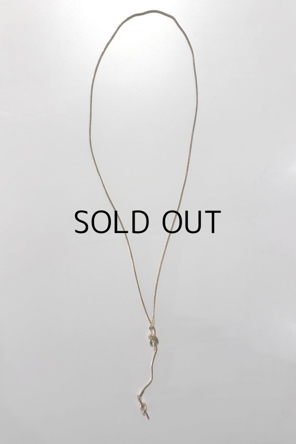 画像8: ステンレス ノットスネークチェーンラリエットネックレス (8)