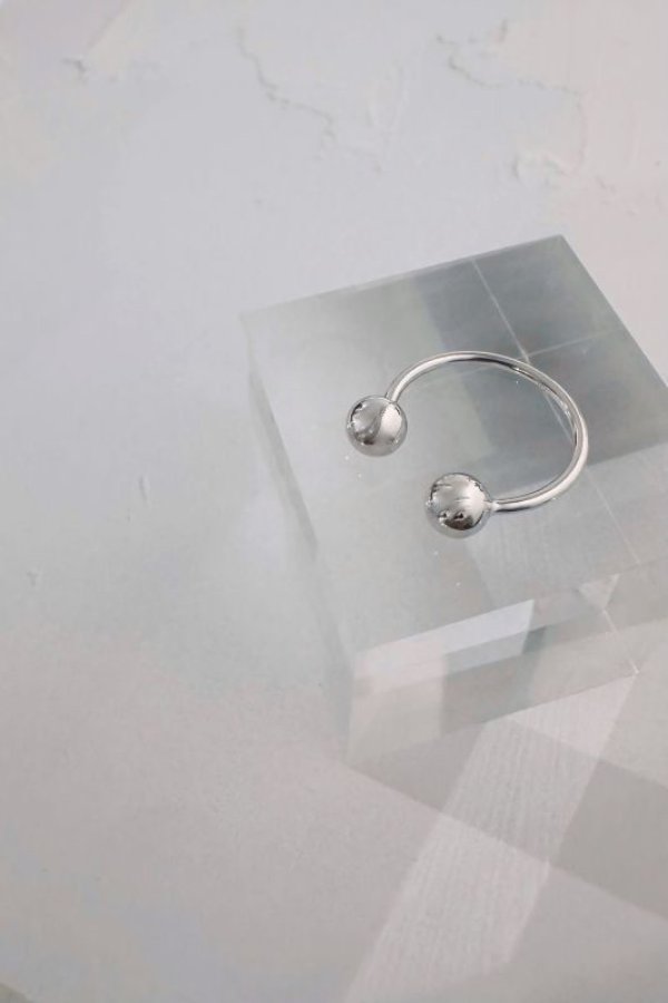 画像1: SILVER925 ダブルボールリング  (1)