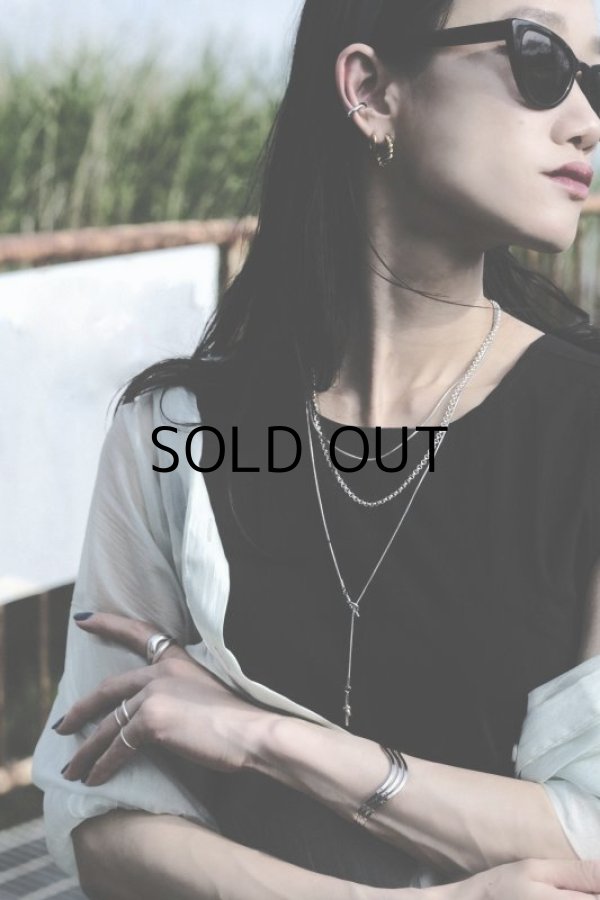 画像9: ステンレス ノットスネークチェーンラリエットネックレス (9)