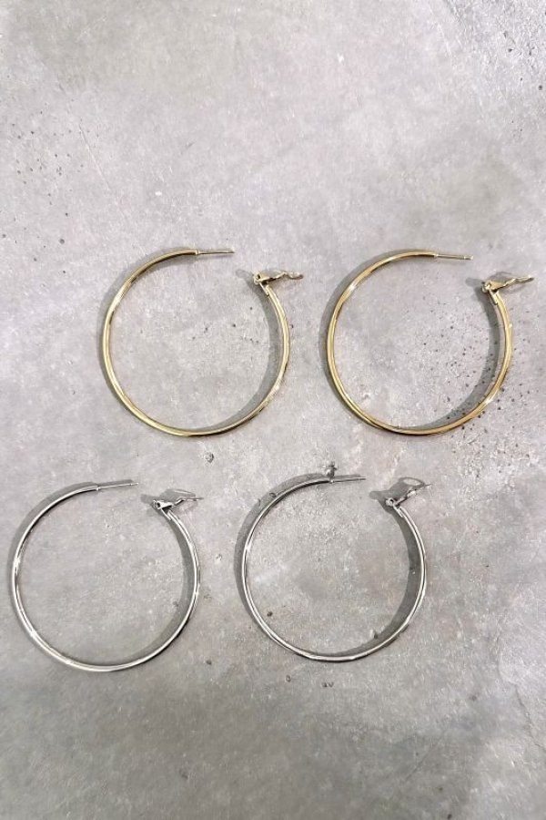 画像5: ステンレス フープピアス 53mm径 (5)