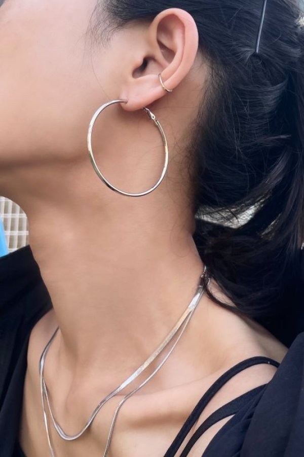 画像7: ステンレス フープピアス 53mm径 (7)