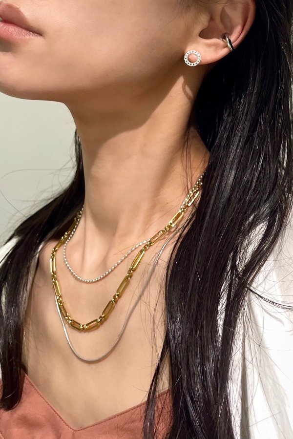 画像13: ステンレス コネクティットアズキチェーンネックレス (13)