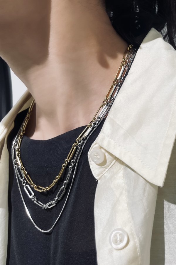 画像12: ステンレス コネクティットアズキチェーンネックレス (12)