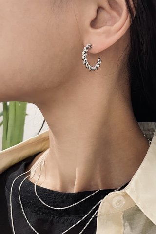 ステンレス ツイストスパイラルフープピアス - CONNY WEBSTORE