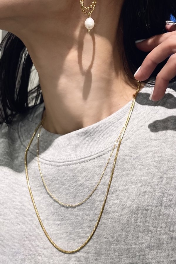 画像10: ステンレス 1.5mm幅 スネークチェーンネックレス (10)