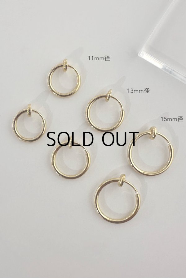 画像2: ステンレス フープイヤリング/ゴールド  (2)