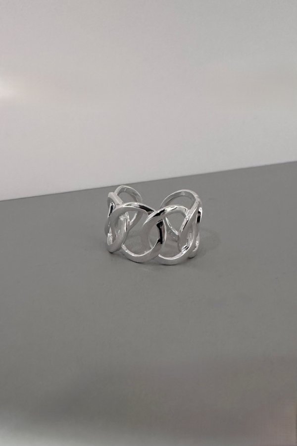 画像1: SILVER925 リピートループオープンリング/シルバー (1)