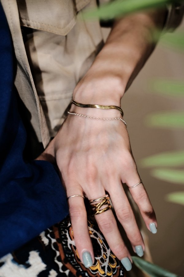 画像8: ステンレス ヘリンボーンチェーンブレスレット (8)