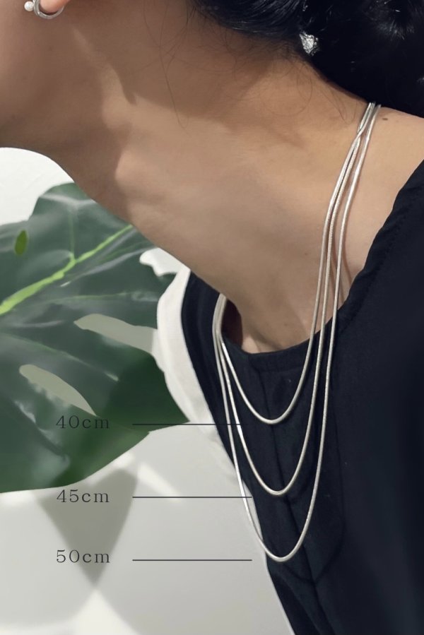 画像8: SILVER925 1.4mm幅 スネークチェーンネックレス (8)