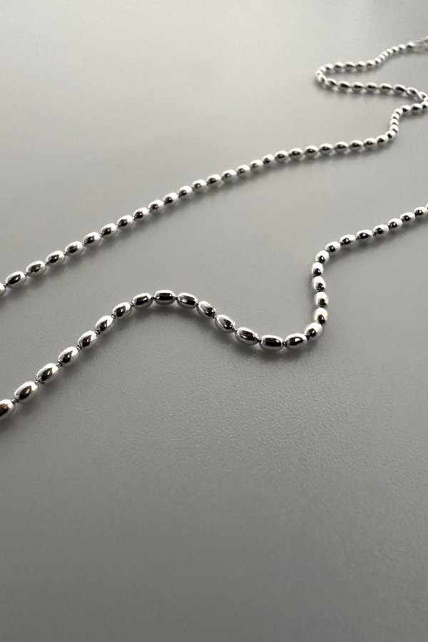 画像1: SILVER925 1.8mm幅 オーバルボールチェーンネックレス (1)