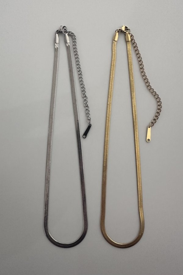 画像6: ステンレス ヘリンボーンチェーンネックレス 40cm (6)