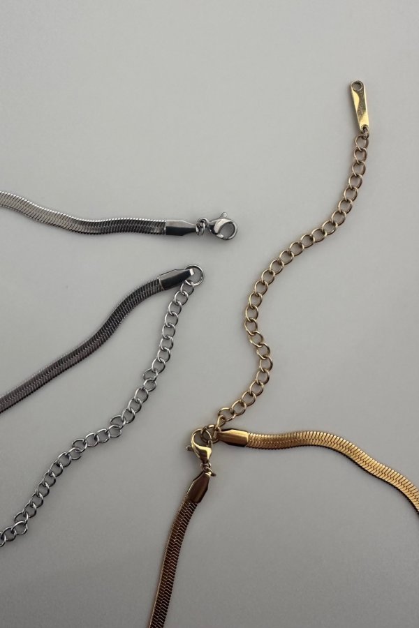 画像7: ステンレス ヘリンボーンチェーンネックレス 40cm (7)