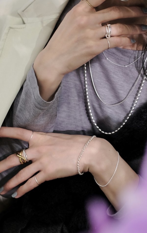 画像9: SILVER925 1.5mm幅 カットロープチェーンブレスレット (9)