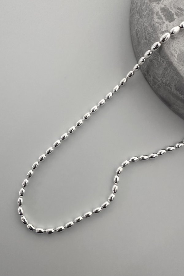 画像4: SILVER925 3.0mm幅 オーバルボールチェーンネックレス (4)