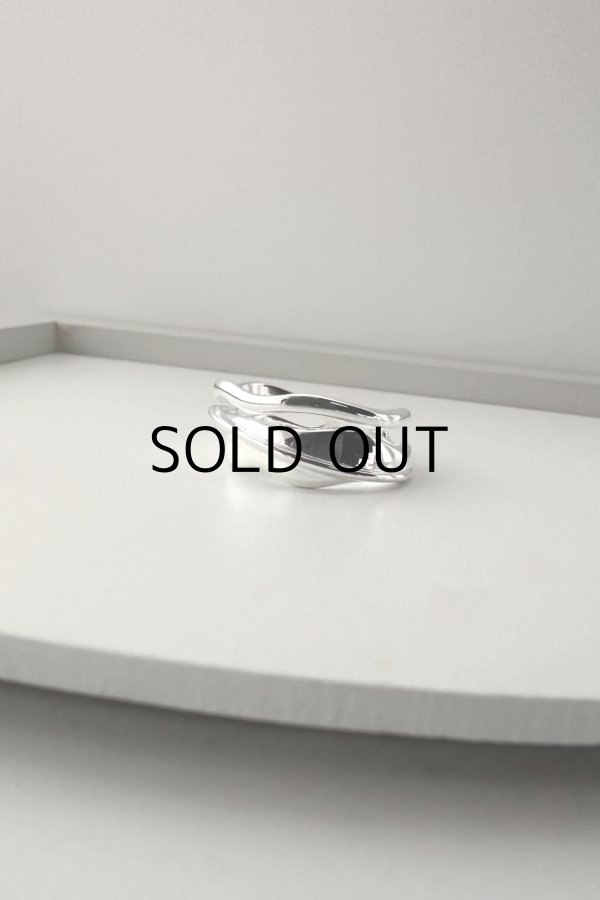 画像4: SILVER925 スリーウェーブクロスラインオープンリング/シルバー (4)