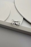画像2: SILVER925 スリーウェーブクロスラインオープンリング/シルバー (2)