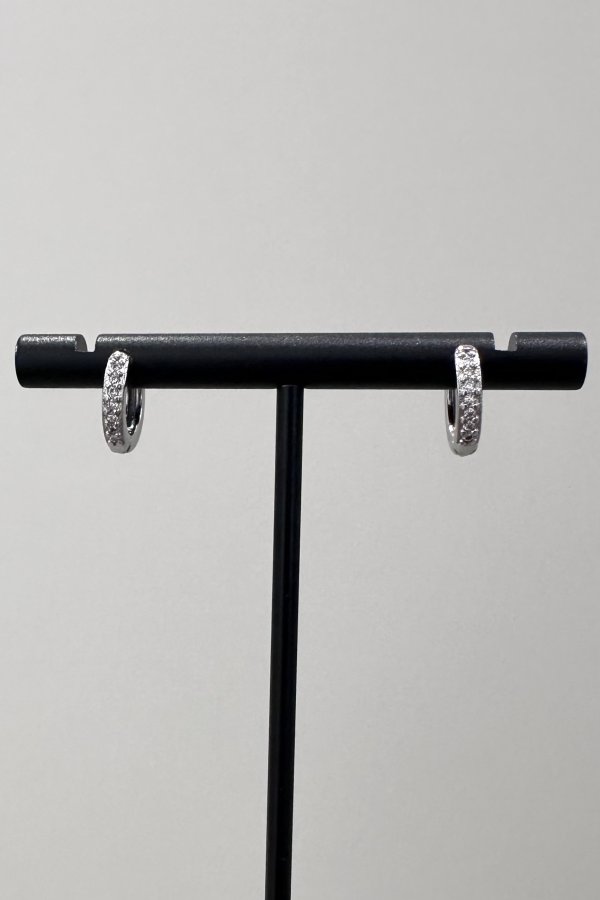 画像7: ステンレス 2.2mm幅 7ジルコニアフープピアス  (7)