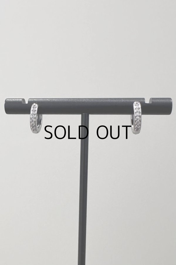 画像7: ステンレス 2.2mm幅 7ジルコニアフープピアス  (7)