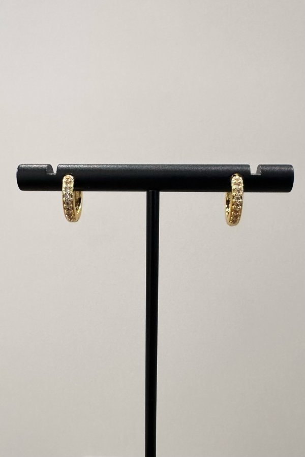 画像9: ステンレス 2.2mm幅 7ジルコニアフープピアス  (9)