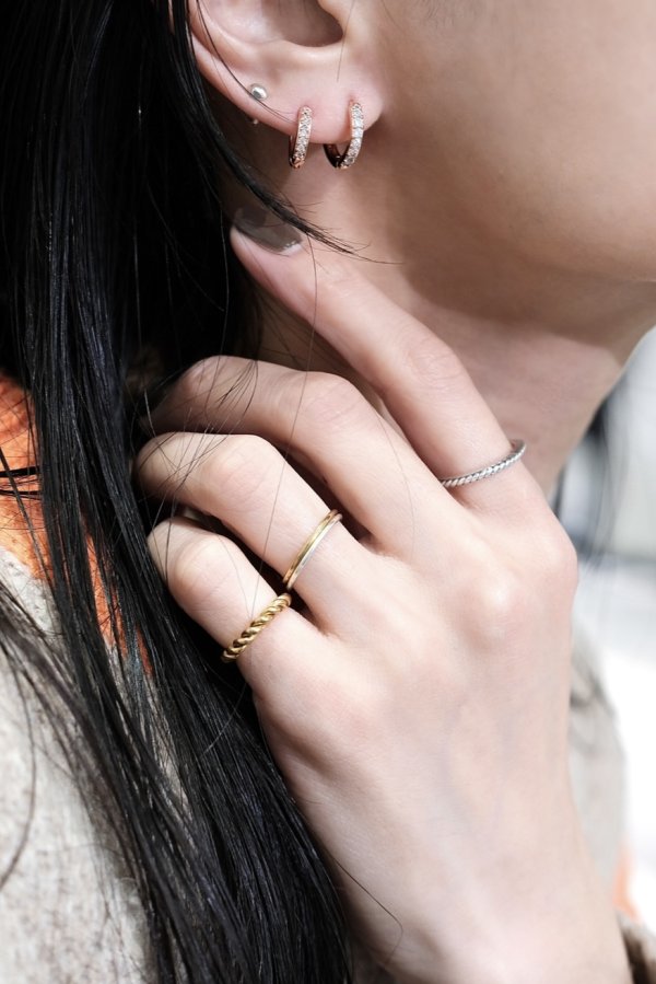 画像5: ステンレス ツイストイヤーカフ/ゴールド (5)