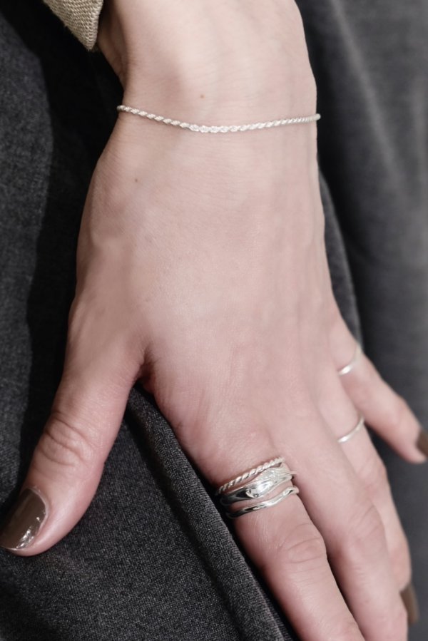 画像4: SILVER925 1.5mm幅 カットロープチェーンブレスレット (4)