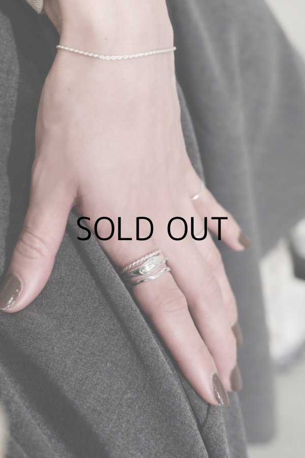 画像1: SILVER925 スリーウェーブクロスラインオープンリング/シルバー (1)