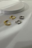 画像2: 【20%OFF】スクエアフープピアス (2)