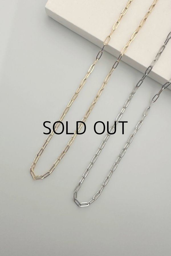 画像1: ステンレス ロングアズキチェーンネックレス 38cm (1)