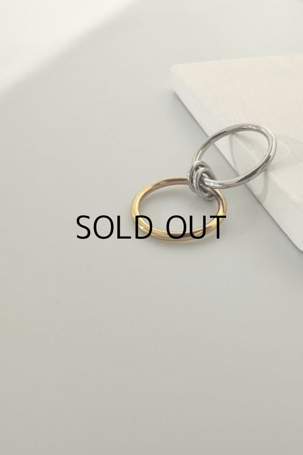 画像4: ステンレス Wコネクトリング/シルバー×ゴールド  (4)