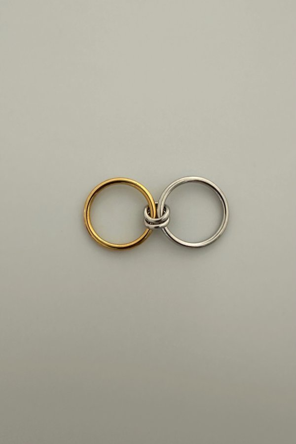 画像5: ステンレス Wコネクトリング/シルバー×ゴールド  (5)