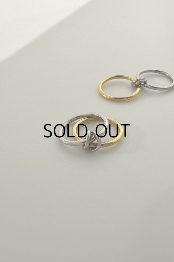 画像3: ステンレス Wコネクトリング/シルバー×ゴールド  (3)