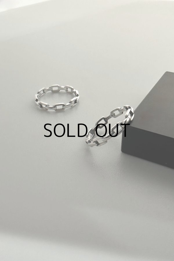 画像1: SILVER925 アズキチェーンサークルリング /シルバー (1)