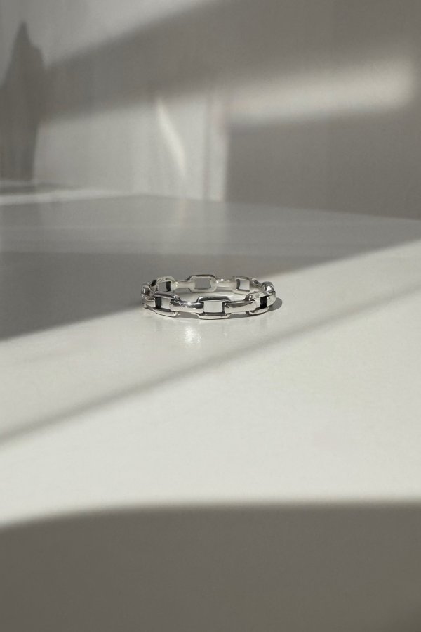 画像2: SILVER925 アズキチェーンサークルリング /シルバー (2)