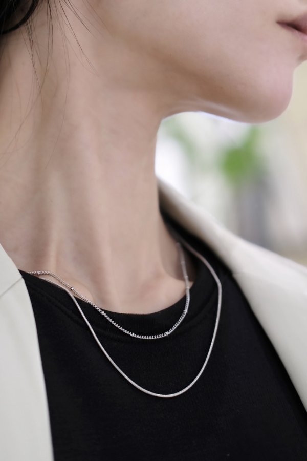 画像8: ステンレス 1mm幅 スネークチェーンネックレス  (8)