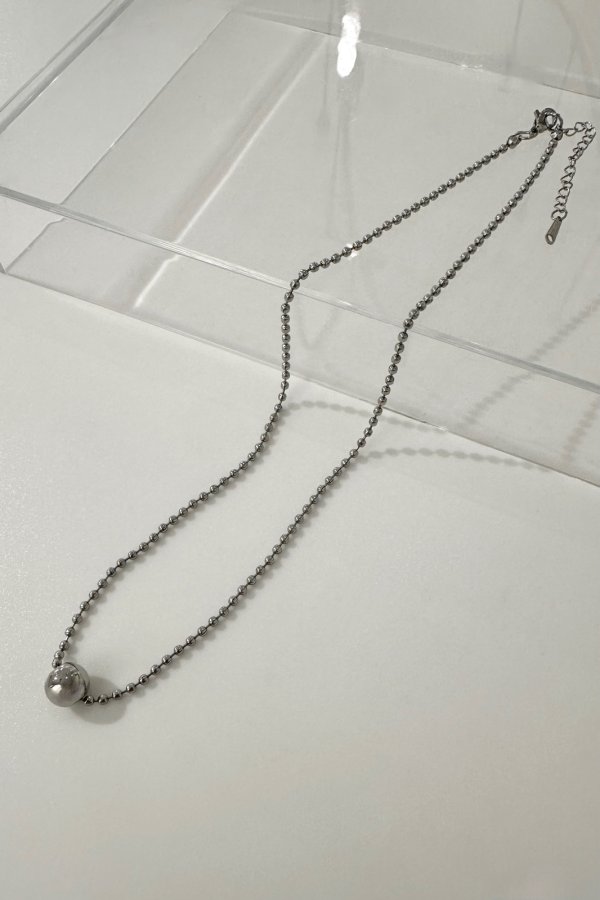 画像8: ▶︎ ステンレス ボールトップ ボールチェーンネックレス/シルバー  (8)