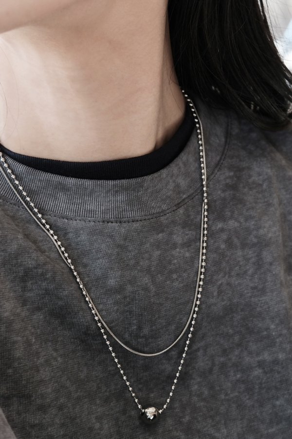 画像10: ▶︎ ステンレス ボールトップ ボールチェーンネックレス/シルバー  (10)