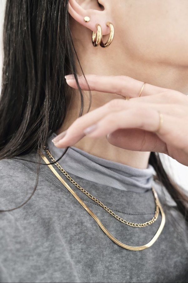 画像6: ▶︎ ステンレス 2.5mm幅 フィガロチェーンネックレス/ゴールド (6)