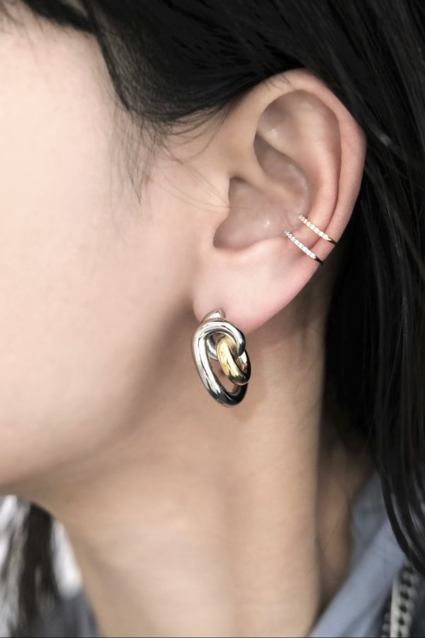 画像3: ▶︎ ステンレス リングリングC型フープピアス (3)