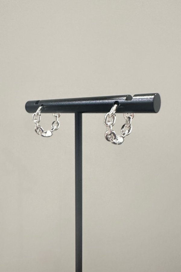 画像6: ステンレス アズキチェーンフープピアス  (6)