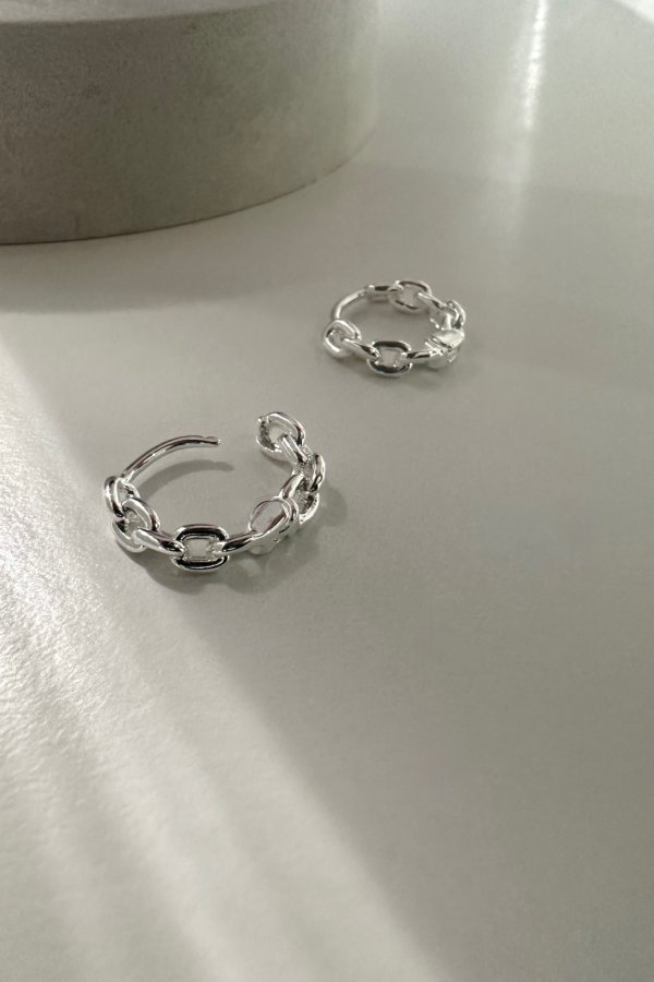 画像3: ステンレス アズキチェーンフープピアス  (3)