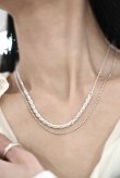 画像1: SILVER925 3.8mm幅 カットロープフロントマリーナチェーンネックレス 42cm /シルバー (1)